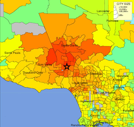 Map of Greater Los Angeles Area